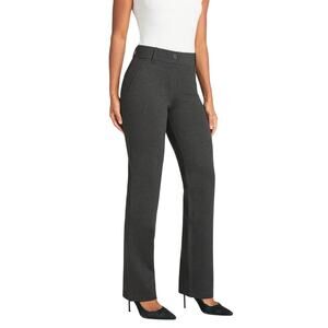 BETABRAND Classic Dress Pants Yoga Pant Straight Size S Charcoal Gray Stretch